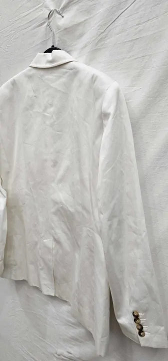 Reiss - White Harper Cotton Blazer - White Size: Uk10