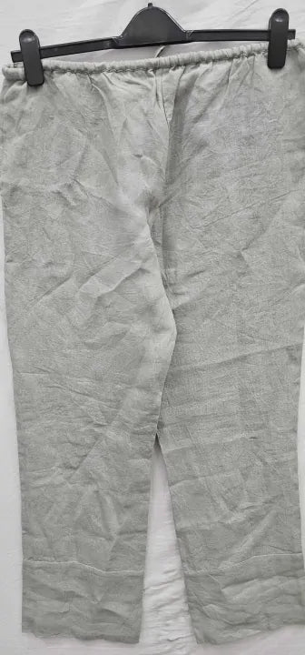 N°· Eleven - Sage Linen Tie Waist Trouser - Green Size: M
