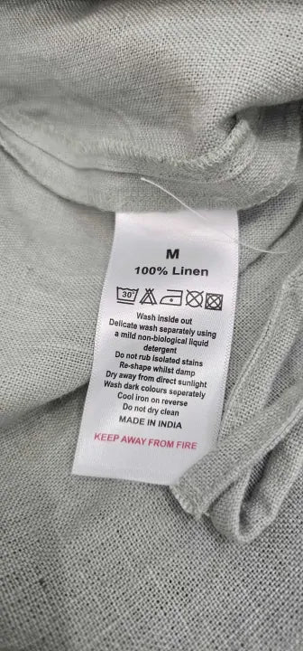 N°· Eleven - Sage Linen Tie Waist Trouser - Green Size: M
