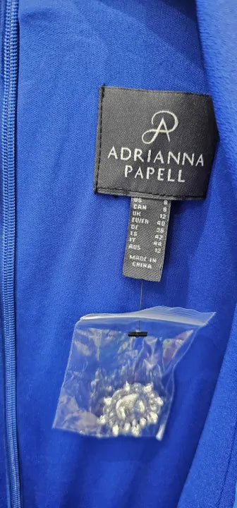 Adrianna Papell - Deep Sapphire Blazer Midi Dress - Blue Size: Uk12