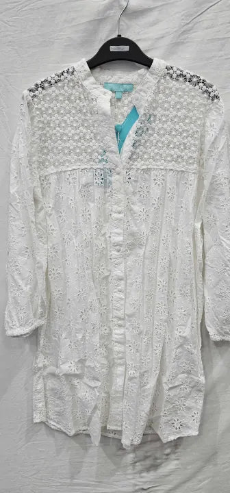 Melissa Odabash - White Barrie Broderie Anglaise Cotton Dress - White Size: S