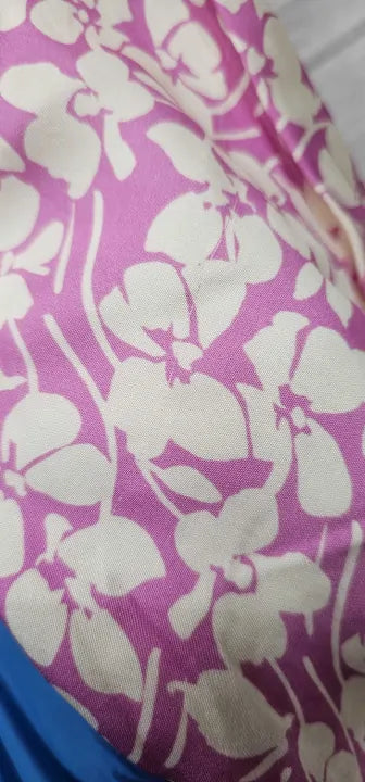 Ro & Zo - Pink Floral Satin Midi Dress - Pink/Ivory Size: Uk10