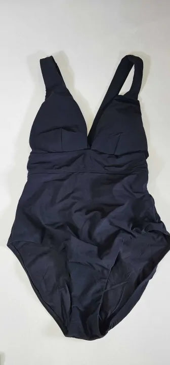 Jets - Black Plunge Tie Back Swimsuit - Black Size: Uk14