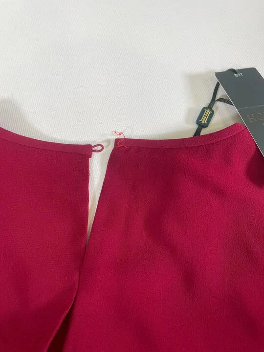 Hobbs London - Burgandy Paulina Pleated Dress Size: Uk 12