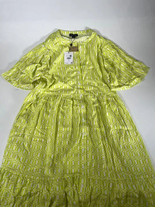 Whistles - Green Link Check Trapeze Dress Size: Uk 12