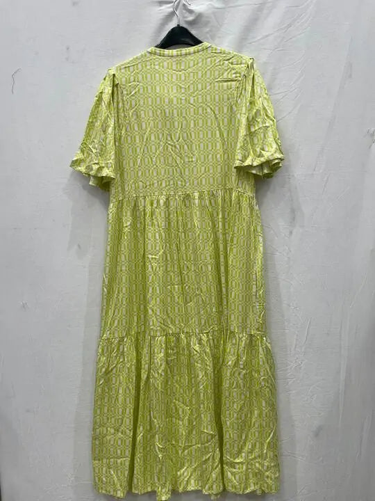 Whistles - Green Link Check Trapeze Dress Size: Uk 12