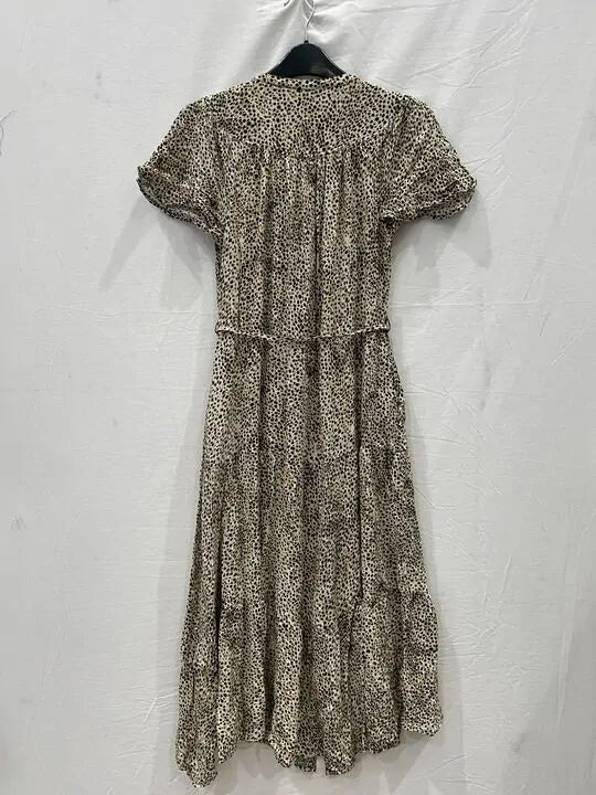 Whistles - Brown Ink Spot Trapeze Dress Size: Uk 10