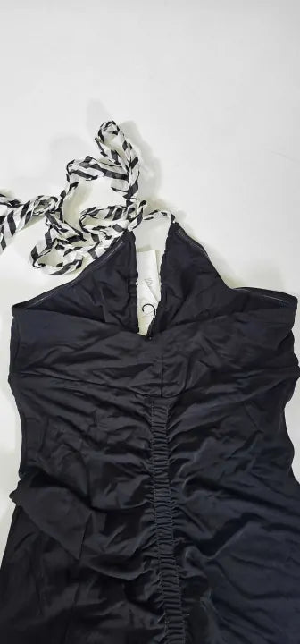 Reiss - Black Iris Tie Neck Maxi Dress - Black Size: Uk10