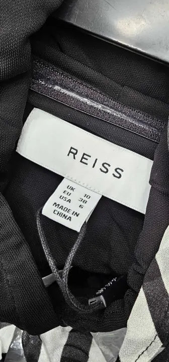 Reiss - Black Iris Tie Neck Maxi Dress - Black Size: Uk10
