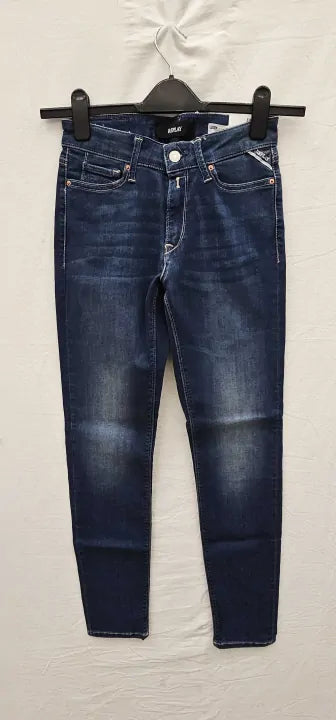 Replay - Blue High Waist Luzien Skinny Stretch Jeans - Blue Size: 27/30