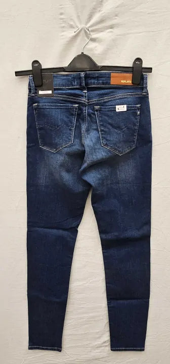 Replay - Blue High Waist Luzien Skinny Stretch Jeans - Blue Size: 27/30