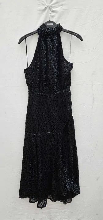 Mango - Black Halter Velvet Dress - Black Size: Xs