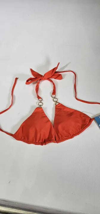Jag London - Ibiza Sunset Orange Bikini Top- Orange Size: Xs