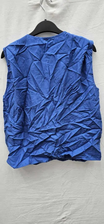 Mango-47008629-52-21-Blue-Blue Lyocell Wrap Blouse-Blue Size: M