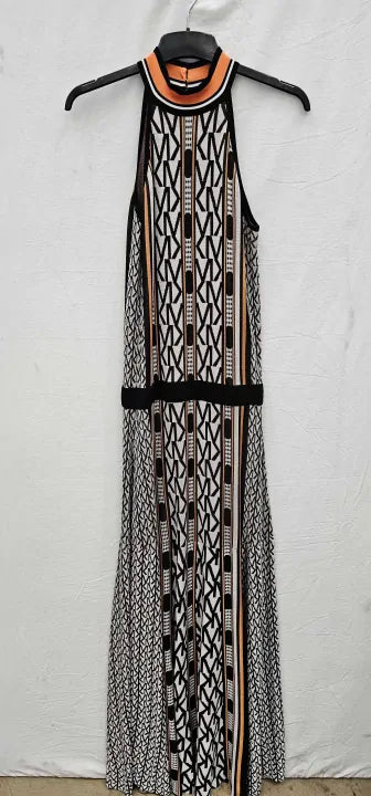 Petite Logo Stripe Halter Belt Knit Dress Size: M