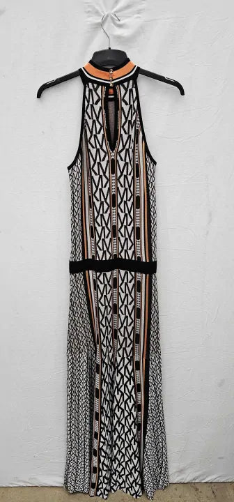 Petite Logo Stripe Halter Belt Knit Dress Size: M