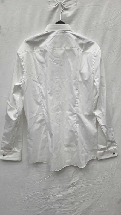 Boss - White Jillik Long Sleeve Cotton Shirt Size: 16.5
