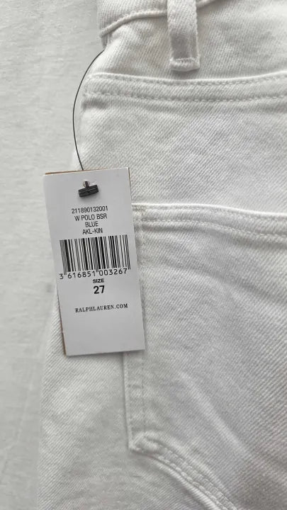 Polo Ralph Lauren - White High Rise Slim Stretch Jeans Size: 27R