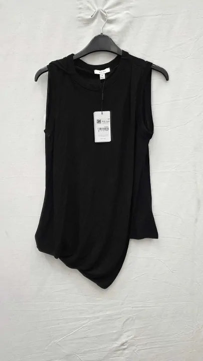 Reiss - Black Draped Layered Top Size: Xs