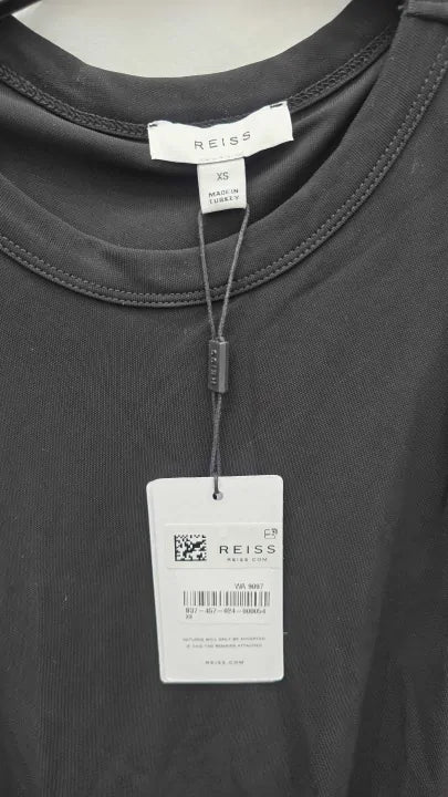 Reiss - Black Draped Layered Top Size: Xs