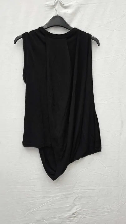 Reiss - Black Draped Layered Top Size: Xs