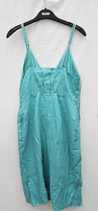 Reiss-29335834-12-Blue-Blue Esme Petite Wrap Dress-Blue Size: Uk12