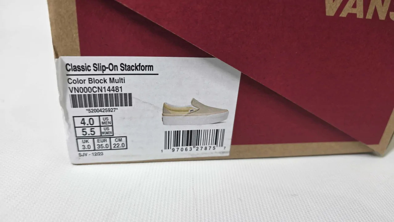 Ans - Women's Beige Classic Stackform Slip On Shoes Size: Uk 3