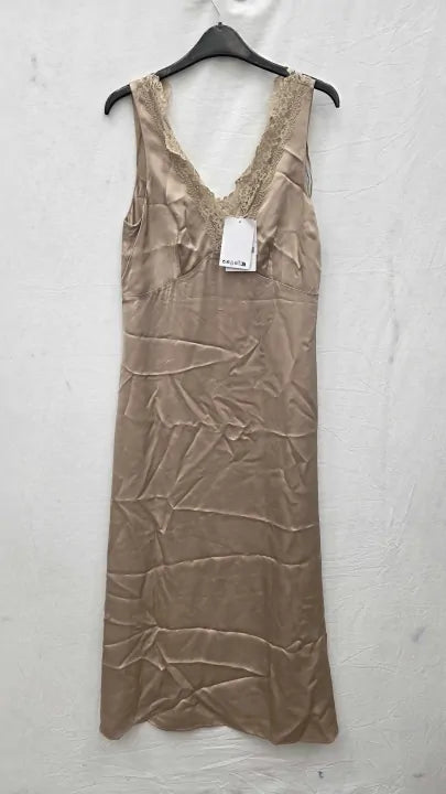 & Other Stories - Blush Slinky Lace Slip Dress Size: Uk 8