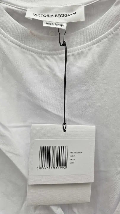 Victoria Beckham - White Body Twist Tee Size: Medium