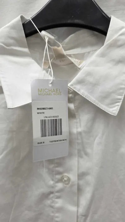 Michael Kors White Cotton Shirt Dress Size: Small