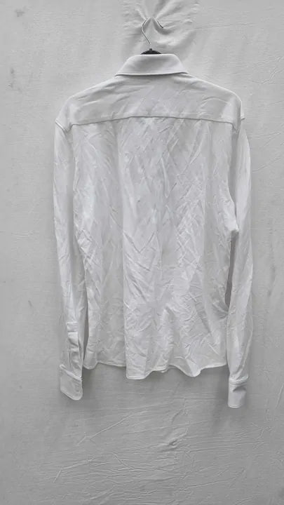 Boss White Kent Long Sleeve Cotton Shirt Size: 15.75