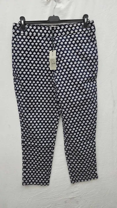 Hobbs London Navy-navy Florence Capri Printed Trousers Size: Uk 12