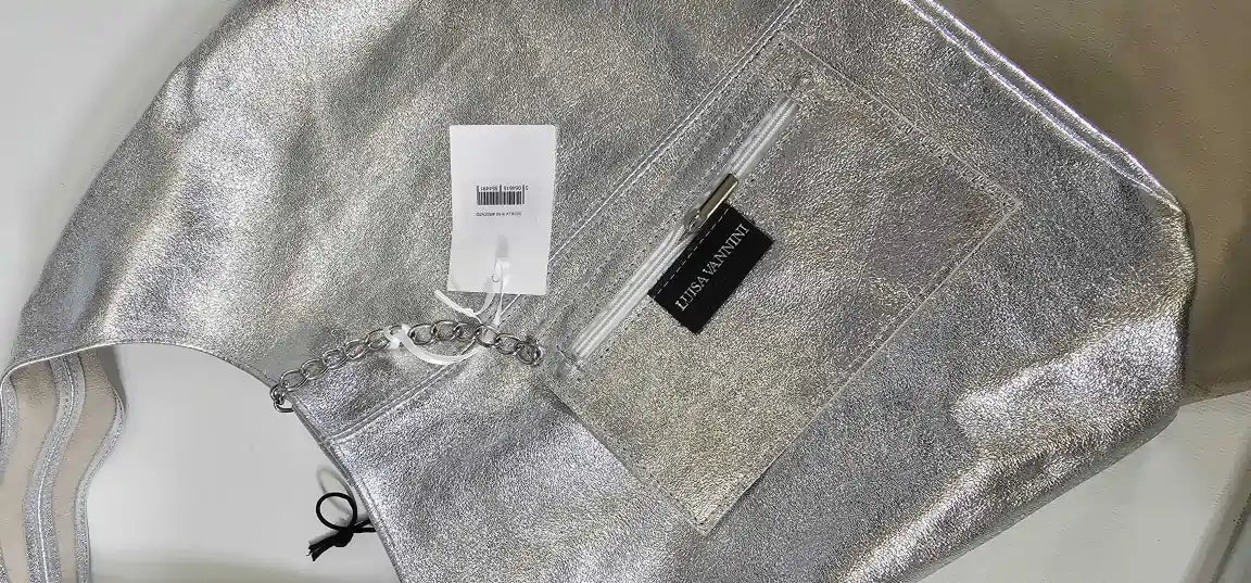 Luisa Vannini - Luisa Vannini-ss24 Lv 8150 Argento-*-silver-silver Italian Leather Top Handle Bag-silver - Silver Size: *