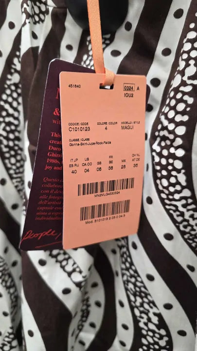 Max&co. - Brown Cile Printed Cotton Midi Skirt Size: Uk 8