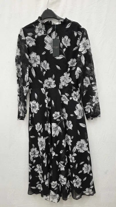Hobbs London - Black/white Orla Floral Dress Size: Uk 8