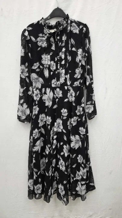 Hobbs London - Black/white Orla Floral Dress Size: Uk 8