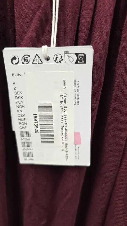 & Other Stories Red Edith Midi Dress Size: Small