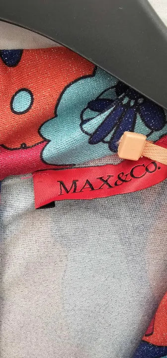 Max&co. - Orange Printed Tie Waist Jumpsuit - Multi Size: Xl