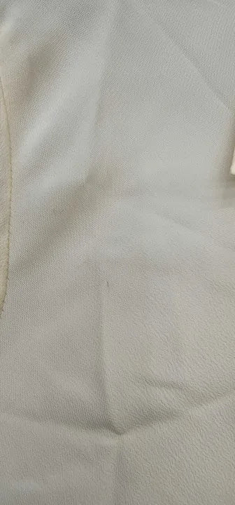 Mango X Victoria Beckham - Cream Button Up Silk Blend Shirt - Beige Size: Uk8