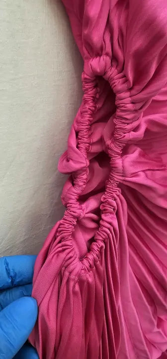Mango - Pink Asymmetrical Pleated Dress - Pink Size: L