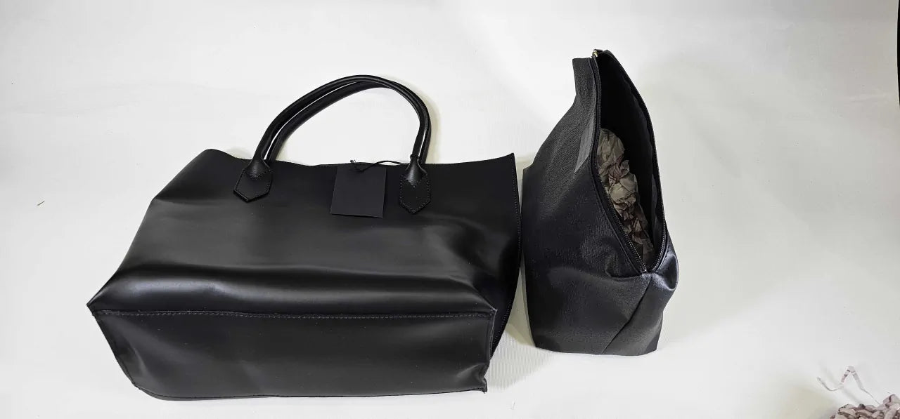 Black Tote Bag Size: *