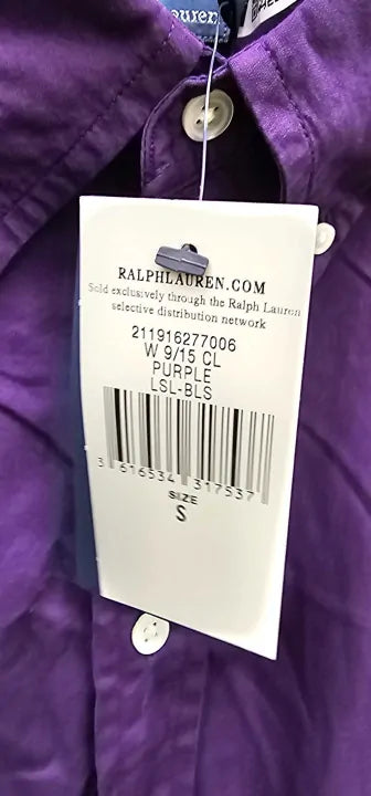 Polo Ralph Lauren - Purple Oversized Cotton Shirt - Purple Size: S