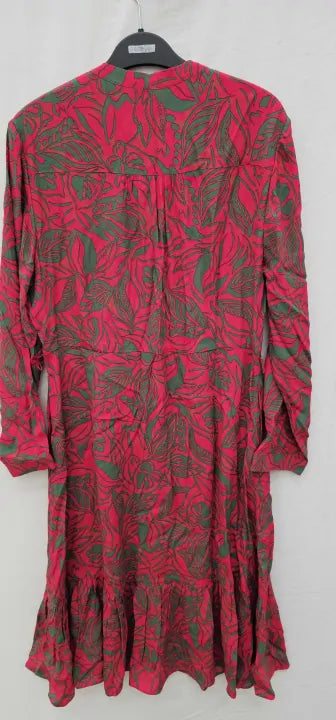 Hobbs London-0122 5969 9324L04 Magenta Green-12-green-red/green Petite Clarisse Dress-green / Pink Size: Uk12