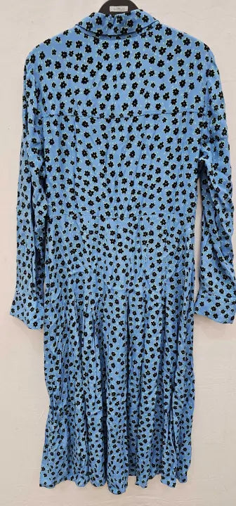 Demi Shirt Dress - Little Flowers Light Blue Size: Uk12