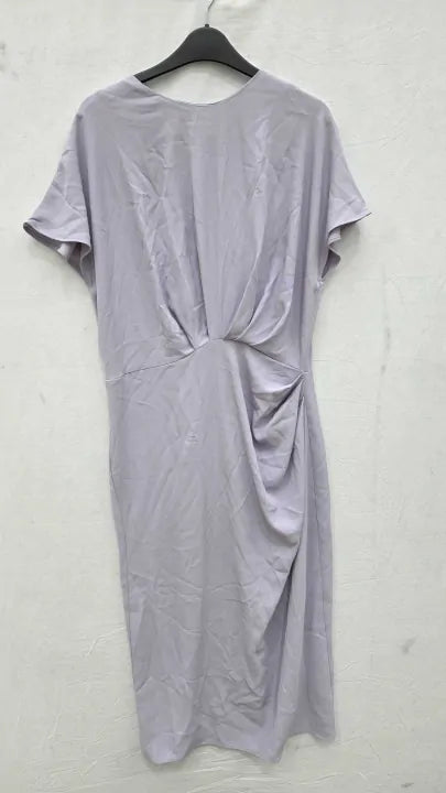 Mango Purple Draped Detail Dress Size: Large