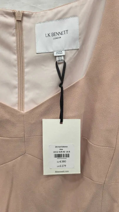 L K Bennett - Pink Katerina Midi Dress Size: Uk 12