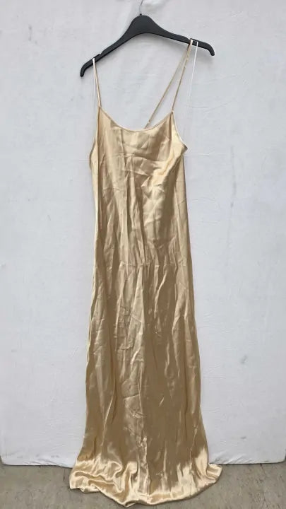 Victoria Beckham - Gold Cami Floor Gown Size: Uk14