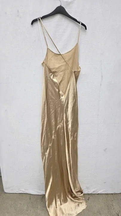 Victoria Beckham - Gold Cami Floor Gown Size: Uk14