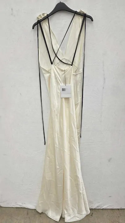 Victoria Beckham - Ivory Gathered Shoulder Cami Gown Size: Uk 8