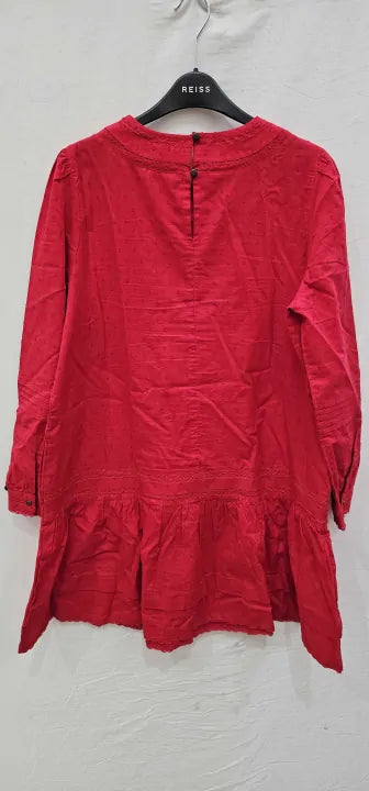 Superdry-w8010897a Campus Red-8-red-red Lace Mini Dress-red Size: Uk8